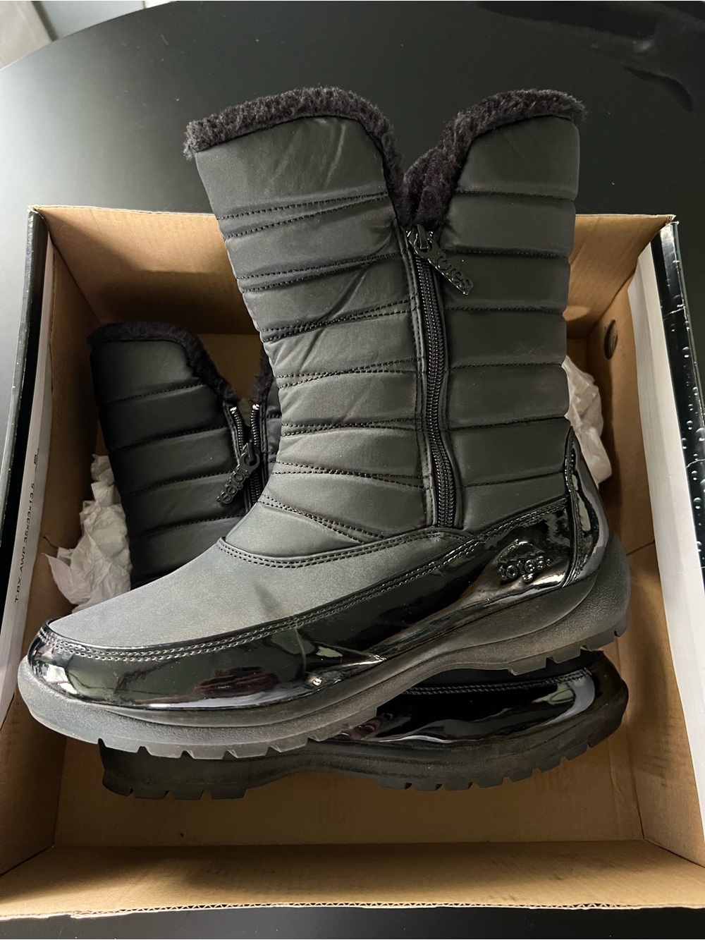 Black Totes - waterproof boot - size 10